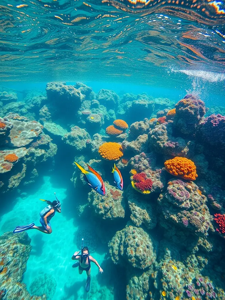 A vibrant image of a pristine, less-crowded dive site teeming with marine life, highlighting access to exclusive locations.